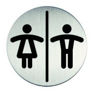 Plaque signalétique acier toilettes dames/hommes