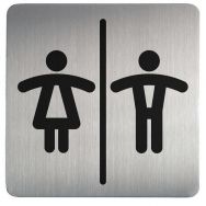 Plaque signalétique acier toilettes dames/hommes