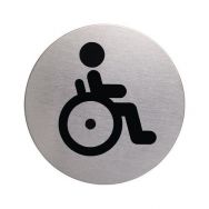 Plaque signalétique acier toilettes handicapés
