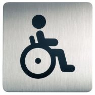 Plaque signalétique acier toilettes handicapés