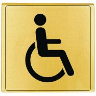 Plaquette - 90x90mm - WC handicapés - or