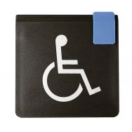 Plaquette - 95x95mm - WC handicapés - noir - Novap