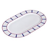 Plat ovale 36 cm Bleu et Rouge - Porcelaine Basque - EVRARD