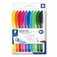 Pochette 10 stylos bille pointe moyenne couleurs assorties
