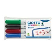 Pochette 4 feutres effaçables à sec Robercolor Giotto pointe ogive moyenne