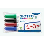 Pochette 4 marqueurs effaçables à sec Robercolor Giotto pointe ogive