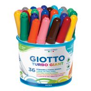 Pot plastique 36 feutres pointe extra large turbo Giant Omyacolor Giotto
