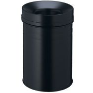 Poubelle en métal antifeu - 30 L, Coloris : Noir