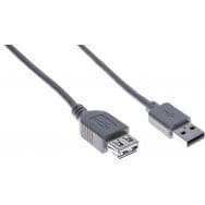 Rallonge éco USB 2.0 A et A grise - 1,0 m