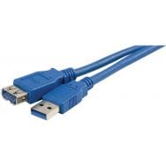 Rallonge USB 3.0 Type A/A - Mâle/Femelle bleue 1m