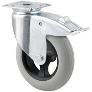 Roulette pivotante Agila double frein avec montage sur plaque-- TENTE