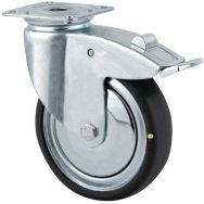 Roulette pivotante double frein de roue, montage sur plaque - TENTE
