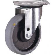 Roulette pivotante en caoutchouc plein ESD, 125 x 32 mm, gris