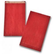 Sac papier kraft rouge à soufflet 60g 24 x 41 cm (Paquet de 250)
