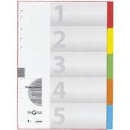 Set de 12 Intercalaires carton, A4, 5 positions, 5 couleurs