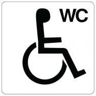Stickers adhésif - WC handicapés - 100x100mm - Novap