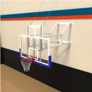 Structure  but de basket rabattable contre un mur avec cadre mini maxi