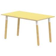 Table 4 pieds inclinés métal/bois 80 x 80 cm stratifié ABS