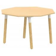 Table 4 pieds inclinés métal/bois octogonale Ø 120 cm stratifié ABS