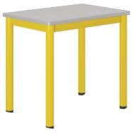 Table Carélie mobile 70x50cm strat. gris chts polyuréthane - Mobidecor