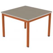 Table Carélie mobile 80 x 80 cm 4 pieds - stratifié polyuréthane
