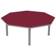 Table Carélie mobile octogonale Ø120 cm 4 pieds - strat polyuréthane