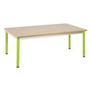 Table Chloé rectangulaire, plateau beige, 4 pieds - Mobidecor