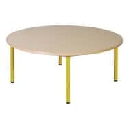 Table Chloé ronde, plateau beige, 4 pieds - Mobidecor