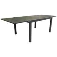 Table ELISE 140/240 x 97 cm céramique/alu - graphite