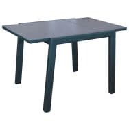 Table ELISE 80/120 x 80 cm verre/alu - gris/graphite