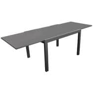 Table Elise 140/240 cm verre chassis graphite/plateau grey