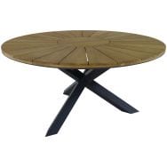 Table FERRONE Ø150 cm plateau teck/alu graphite
