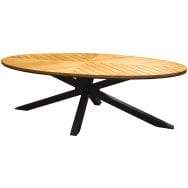 Table FERRONE ovale 240 x 120 cm teck/alu graphite