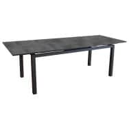 Table HIVAOA 180/240 x 90 cm céramique/alu - graphite