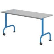 Table Lem mobile 130x50 cm fixe méla. gris ch. Polypro. - Mobidecor