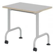 Table Lem mobile 70x50cm fixe strat. gris chants alaisés - Mobidecor