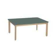 Table Lili rectangulaire, plateau couleur, piétement bois hêtre