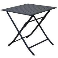Table Lorita carrée 70 x 70 cm châssis graphite/plateau graphite