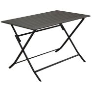 Table Lorita rectangle 110 x 70 cm châssis graphite/plateau graphite