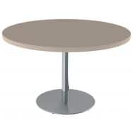 Table Menorca T6 ronde plat ép. 40 mm stratifié ABS - piètement chromé