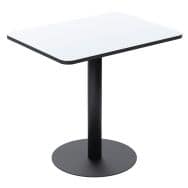 Table Mezzo rectangulaire 60 x 80 cm plateau stratifié blanc piètement noir