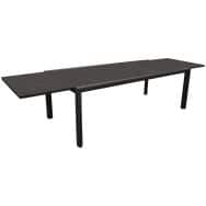 Table SINNES 200/300 x 104 cm fundermax/alu - noir/graphite
