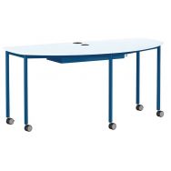 Table Shift+ semi ovale T7 plateau coloris bleu clair