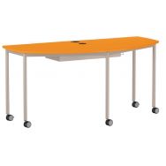 Table Shift+ semi ovale T7 plateau coloris orange