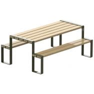 Table bancs Forézien enfant 133 cm bois naturel acier