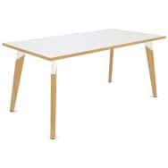 Table en plateau stratifié 160x80 cm H73,5cm blanc/blanc
