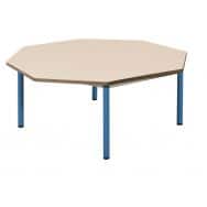 Table fixe Chloé plateau beige 4 pieds octogonale - Mobidecor