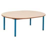 Table fixe Chloé plateau beige 4 pieds ovale - Mobidecor