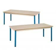 Table fixe Chloé plateau beige 4 pieds rectangulaire - Mobidecor