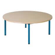 Table fixe Chloé plateau beige 4 pieds ronde - Mobidecor